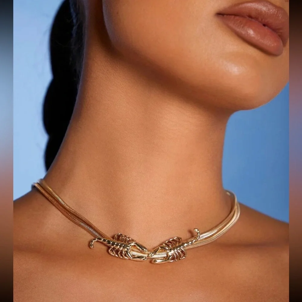 🦂 Awesome Double Layered Snake Chain Scorpion Necklace 🦂 - Picture 1 of 7